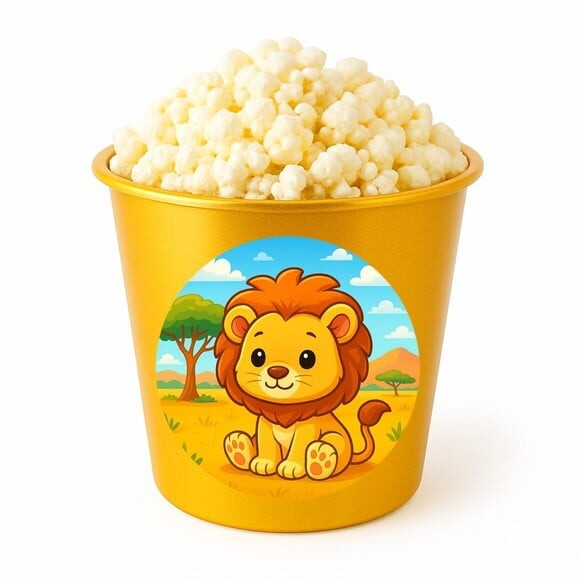 Balde de Pipoca Personalizado Infantil Leão Baby