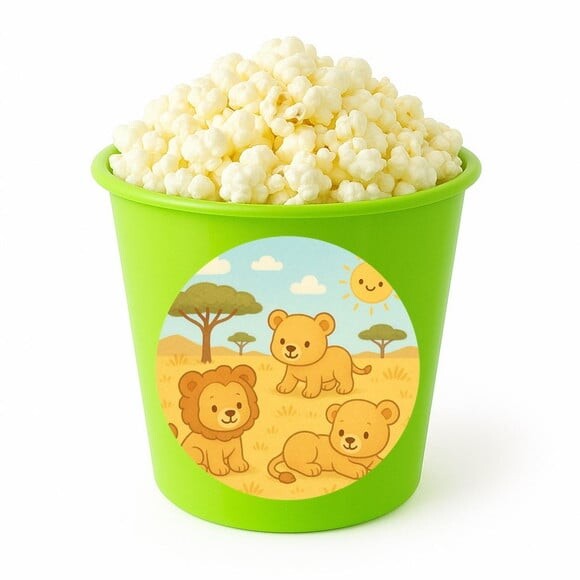 Balde de Pipoca Personalizado Infantil Leãozinhos