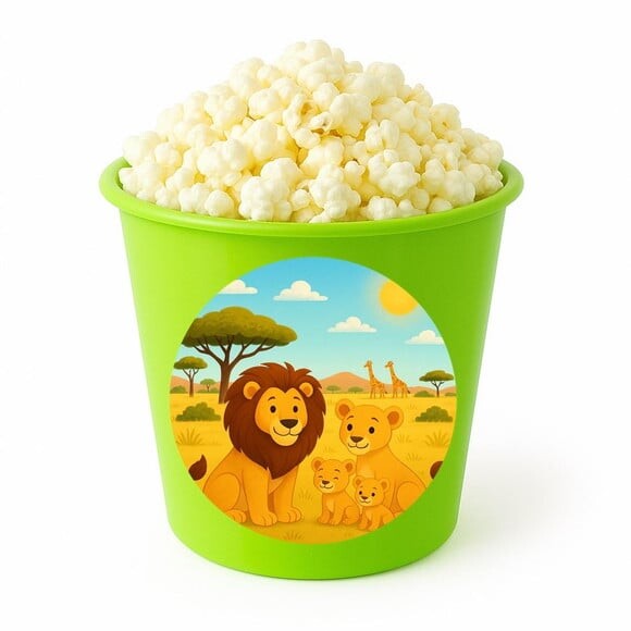 Balde de Pipoca Personalizado Infantil Leões
