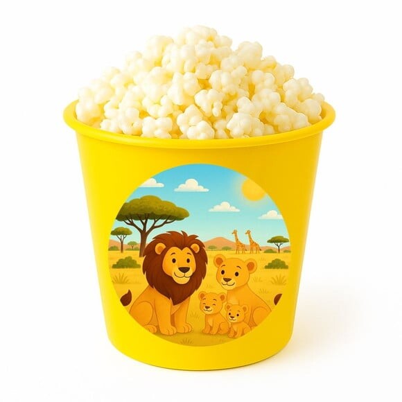 Balde de Pipoca Personalizado Infantil Leões