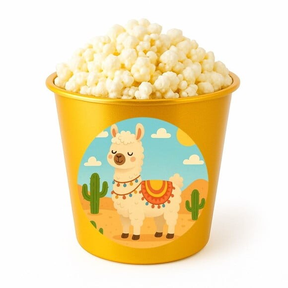 Balde de Pipoca Personalizado Infantil Lhama