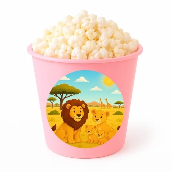 Balde de Pipoca Personalizado Infantil Leões