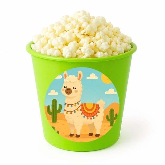 Balde de Pipoca Personalizado Infantil Lhama