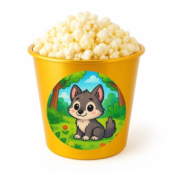 Balde de Pipoca Personalizado Infantil Lobinho