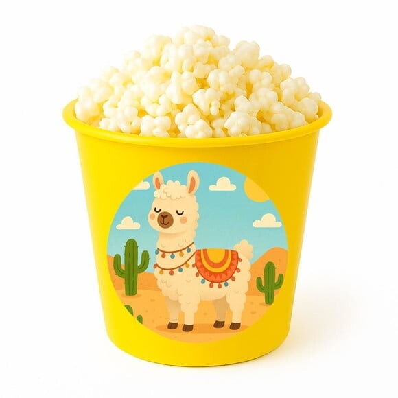 Balde de Pipoca Personalizado Infantil Lhama
