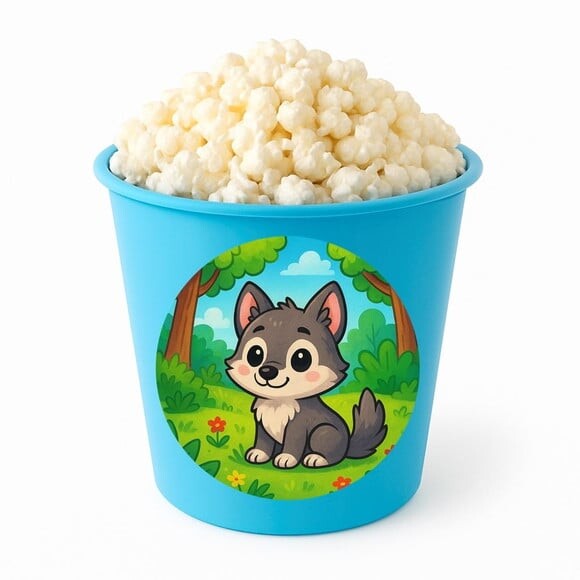 Balde de Pipoca Personalizado Infantil Lobinho