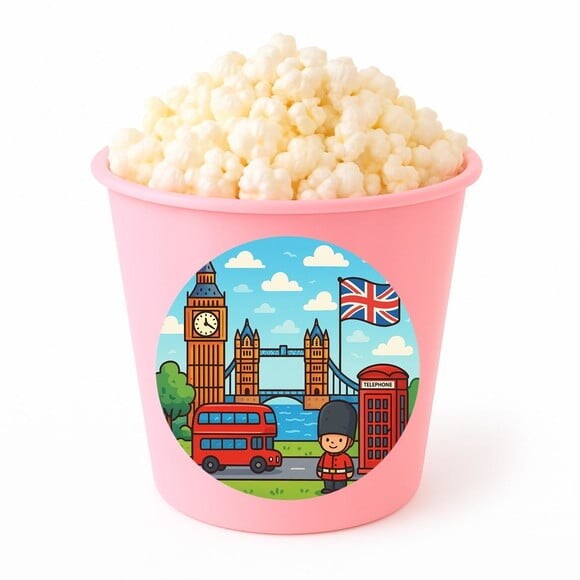 Balde de Pipoca Personalizado Infantil Londres