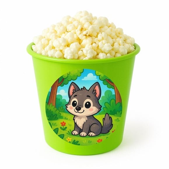 Balde de Pipoca Personalizado Infantil Lobinho