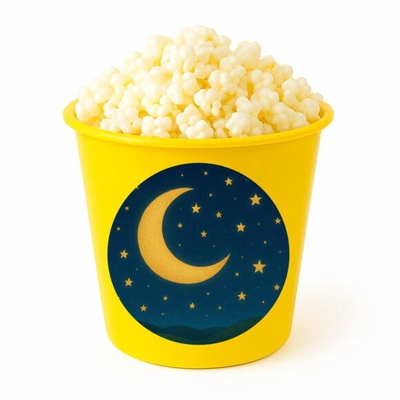 Balde de Pipoca Personalizado Infantil Lua e Estrelas