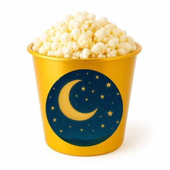 Balde de Pipoca Personalizado Infantil Lua e Estrelas