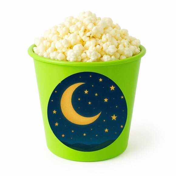 Balde de Pipoca Personalizado Infantil Lua e Estrelas