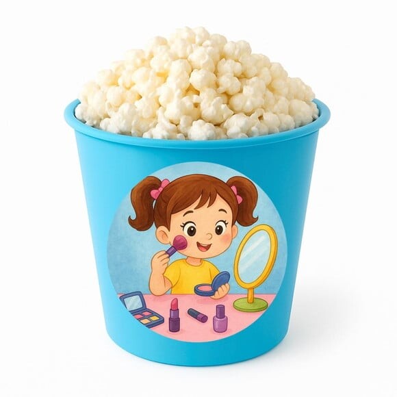 Balde de Pipoca Personalizado Infantil Maquiagem