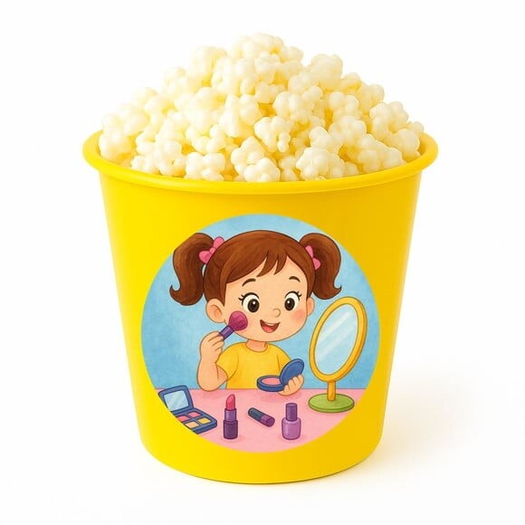 Balde de Pipoca Personalizado Infantil Maquiagem