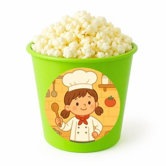 Balde de Pipoca Personalizado Infantil Mini Chefe Menina