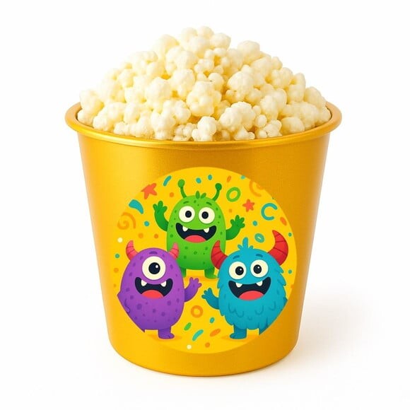 Balde de Pipoca Personalizado Infantil Monstrinhos
