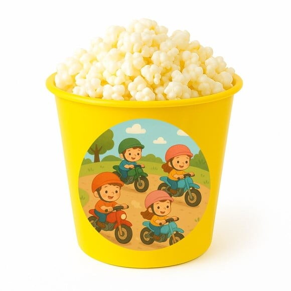 Balde de Pipoca Personalizado Infantil Motocicletas Kids