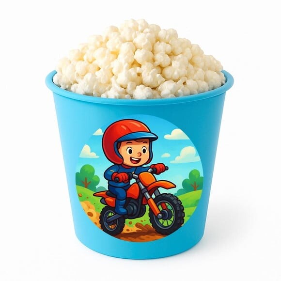 Balde de Pipoca Personalizado Infantil Motocross