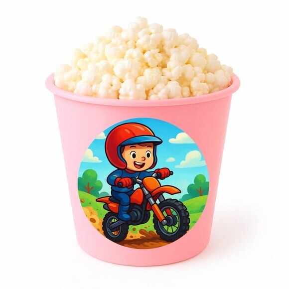 Balde de Pipoca Personalizado Infantil Motocross