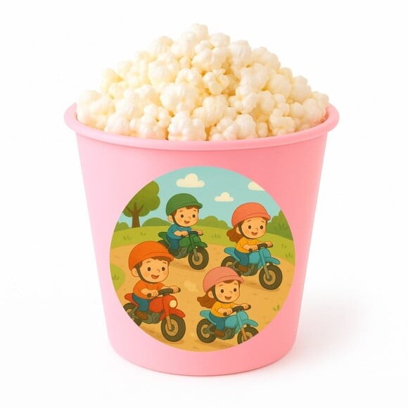 Balde de Pipoca Personalizado Infantil Motocicletas Kids