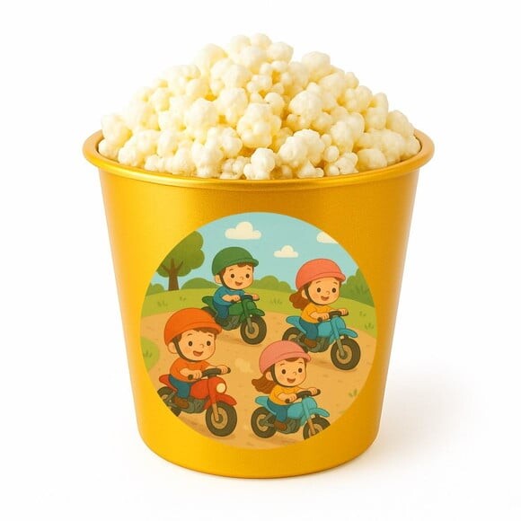 Balde de Pipoca Personalizado Infantil Motocicletas Kids