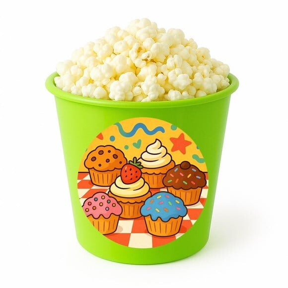 Balde de Pipoca Personalizado Infantil Muffins