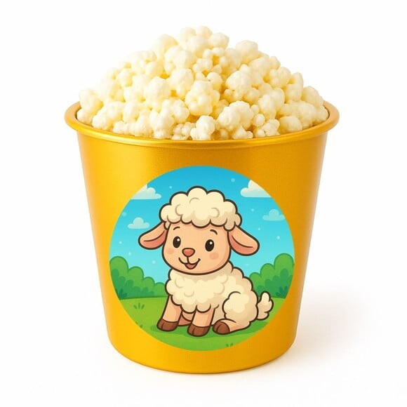 Balde de Pipoca Personalizado Infantil Ovelhinha