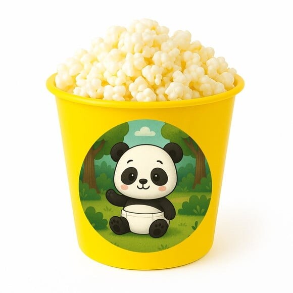 Balde de Pipoca Personalizado Infantil Panda Baby