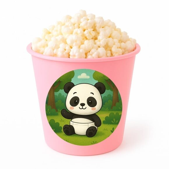 Balde de Pipoca Personalizado Infantil Panda Baby