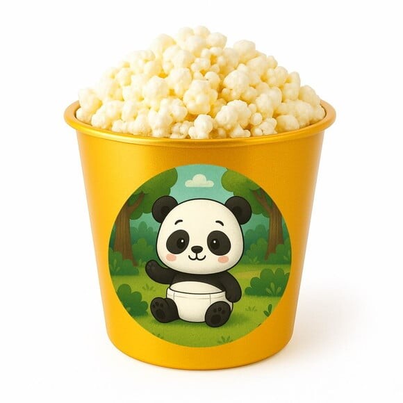 Balde de Pipoca Personalizado Infantil Panda Baby
