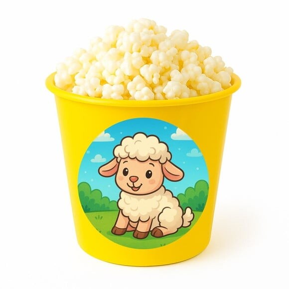 Balde de Pipoca Personalizado Infantil Ovelhinha