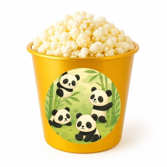 Balde de Pipoca Personalizado Infantil Pandinhas