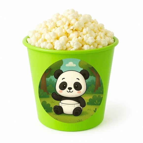 Balde de Pipoca Personalizado Infantil Panda Baby