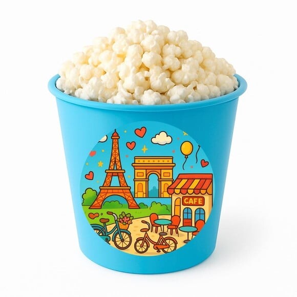 Balde de Pipoca Personalizado Infantil Paris