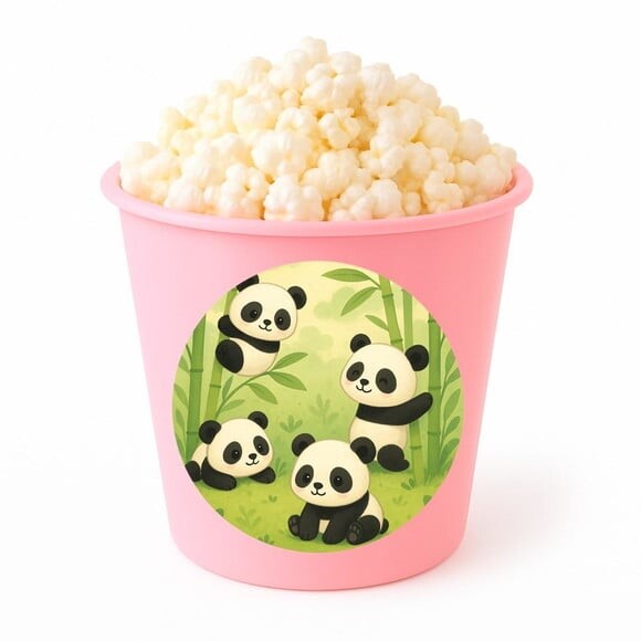 Balde de Pipoca Personalizado Infantil Pandinhas