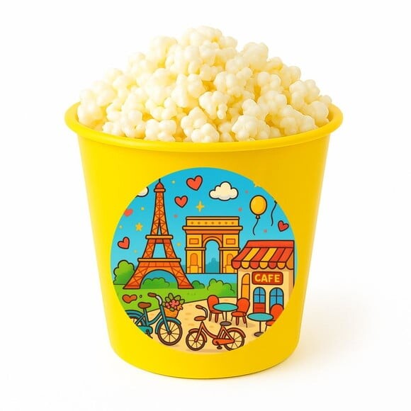 Balde de Pipoca Personalizado Infantil Paris