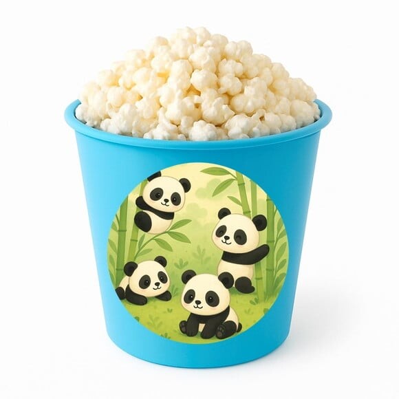 Balde de Pipoca Personalizado Infantil Pandinhas