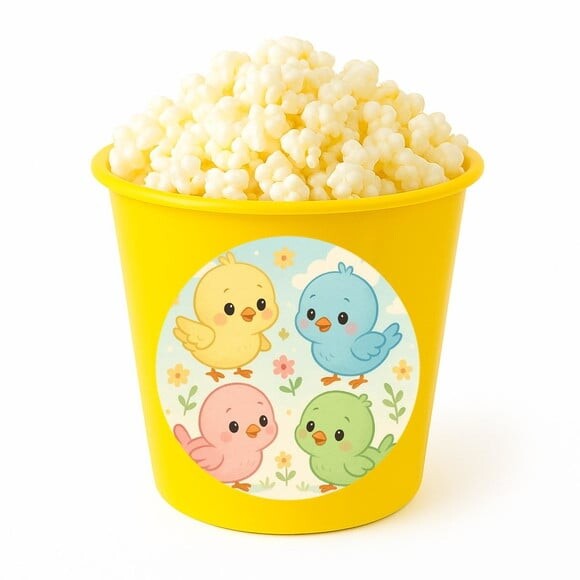 Balde de Pipoca Personalizado Infantil Passarinhos Baby