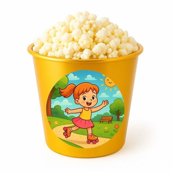 Balde de Pipoca Personalizado Infantil Patins