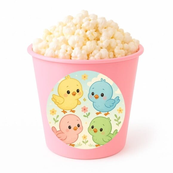 Balde de Pipoca Personalizado Infantil Passarinhos Baby