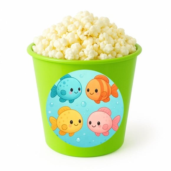 Balde de Pipoca Personalizado Infantil Peixinhos Baby