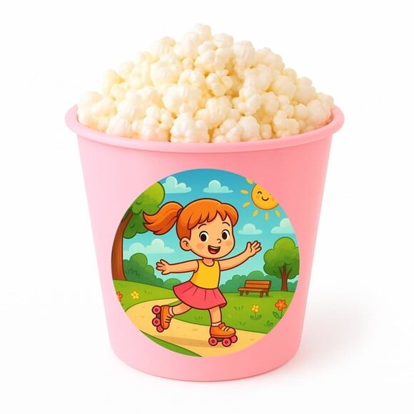 Balde de Pipoca Personalizado Infantil Patins