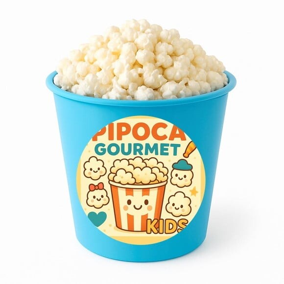 Balde de Pipoca Personalizado Infantil Pipoca Gourmet Kids