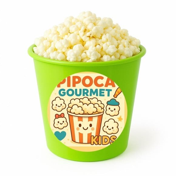 Balde de Pipoca Personalizado Infantil Pipoca Gourmet Kids