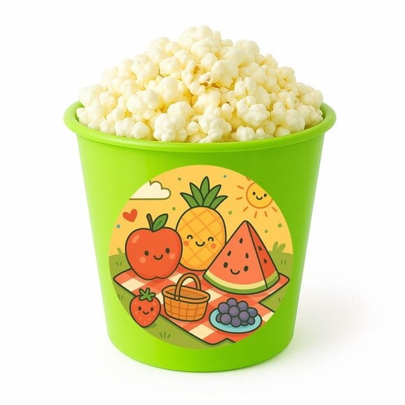 Balde de Pipoca Personalizado Infantil Piquenique das Frutas