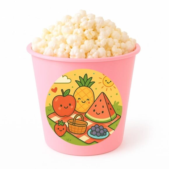 Balde de Pipoca Personalizado Infantil Piquenique das Frutas