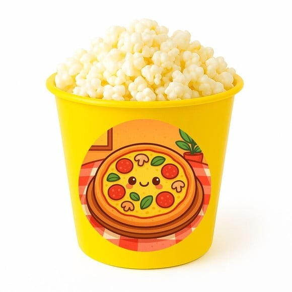 Balde de Pipoca Personalizado Infantil Pizza Divertida