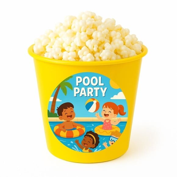 Balde de Pipoca Personalizado Infantil Pool Party