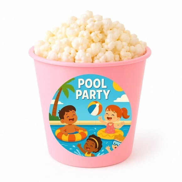 Balde de Pipoca Personalizado Infantil Pool Party