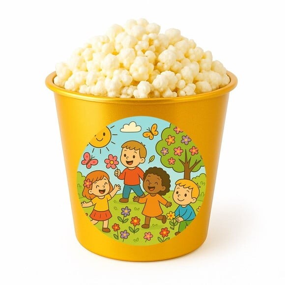 Balde de Pipoca Personalizado Infantil Primavera Divertida