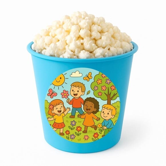 Balde de Pipoca Personalizado Infantil Primavera Divertida